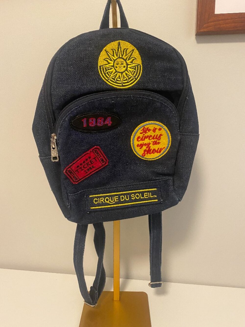 Preowned Cirque Du Soleil Patchwork Jean Mini Backpack